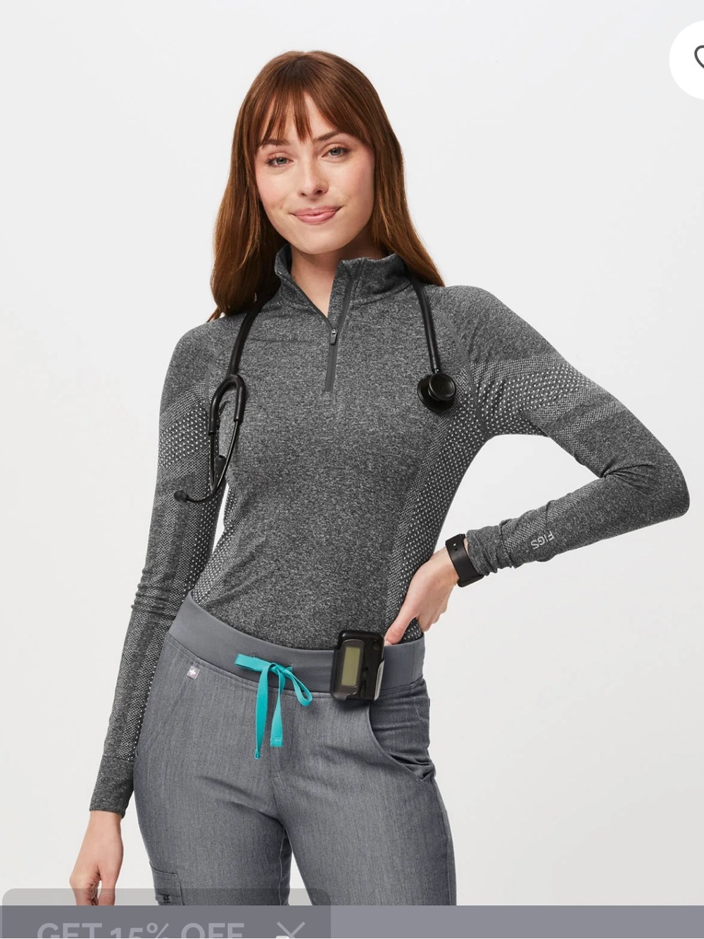 Figs Salta ¼ Zip Long-Sleeve Underscrub